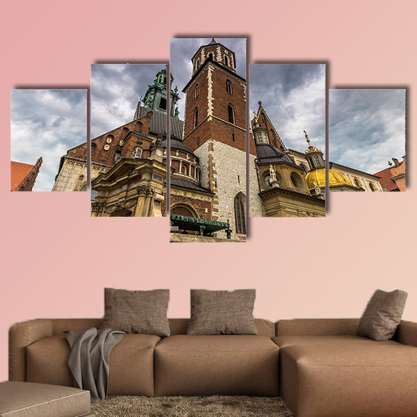 Wawel cathedral in the old town of Krakow, Poland multi panel canvas wall art
