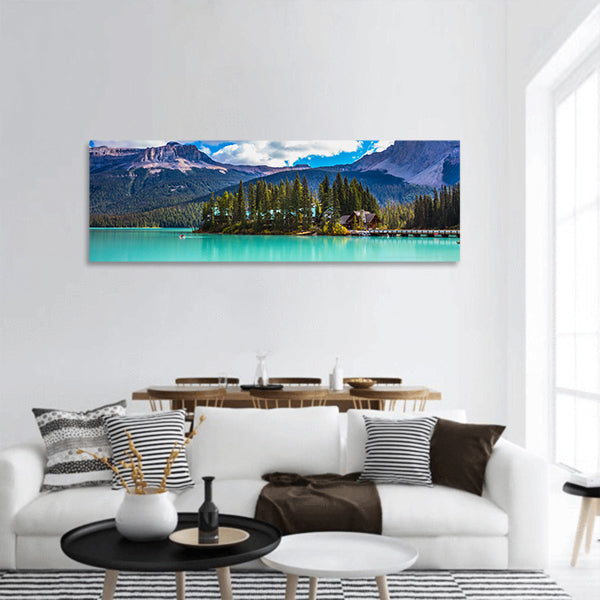 Emerald Lake in Yoho National Park, Rocky Mountains panoramic canvas wall art