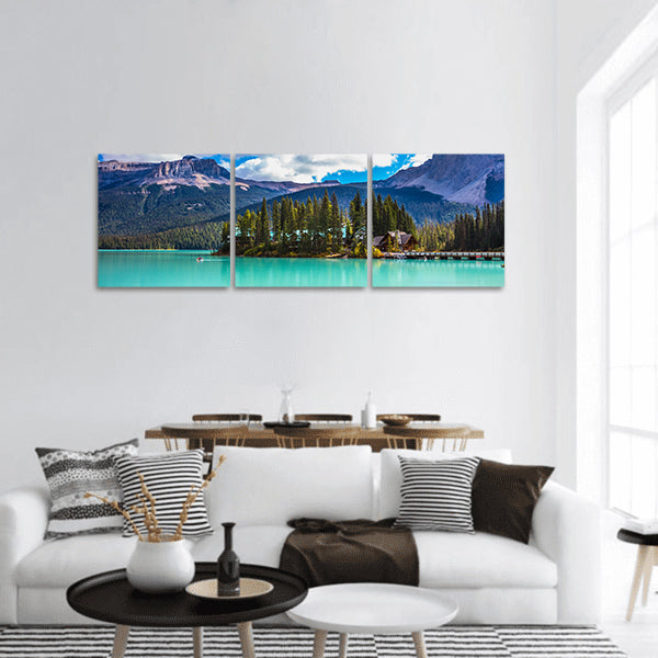 Emerald Lake in Yoho National Park, Rocky Mountains panoramic canvas wall art