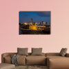 Blue hour long exposure view of Cartagena's colonial wall multi panel canvas wall art