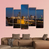 Blue hour long exposure view of Cartagena's colonial wall multi panel canvas wall art