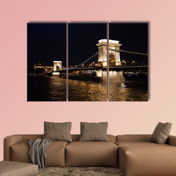 Szechenyi Chain Bridge in beautiful Budapest, Hungary, multi panel canvas wall art