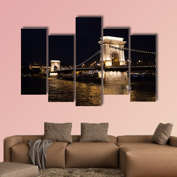 Szechenyi Chain Bridge in beautiful Budapest, Hungary, multi panel canvas wall art