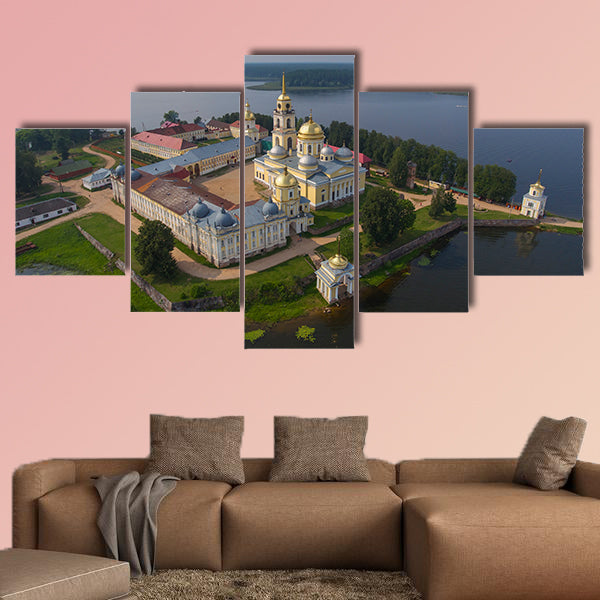 Aerial view on Nilo-Stolobensky (Nil) deserts multi panel canvas wall art