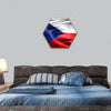 Flag of the Czech Republic hexagonal canvas wall art