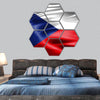 Flag of the Czech Republic hexagonal canvas wall art