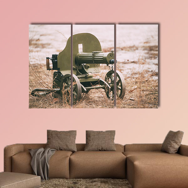 Heavy machine gun multi panel canvas wall art
