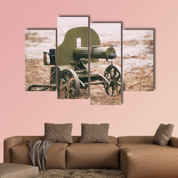 Heavy machine gun multi panel canvas wall art