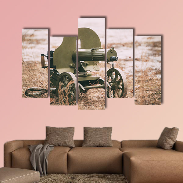 Heavy machine gun multi panel canvas wall art