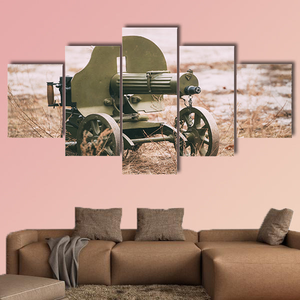 Heavy machine gun multi panel canvas wall art