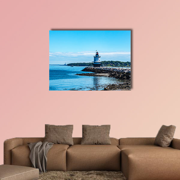 Sparkplug lighthouse in South Portland, main shipping Multi panel canvas wall art.