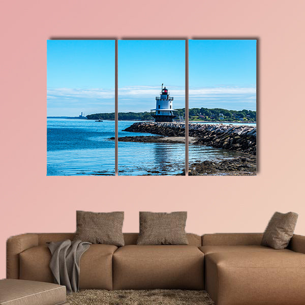 Sparkplug lighthouse in South Portland, main shipping Multi panel canvas wall art.