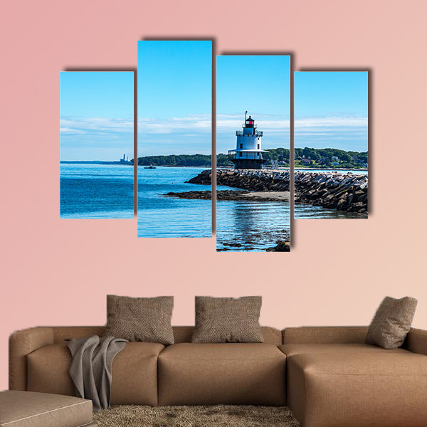 Sparkplug lighthouse in South Portland, main shipping Multi panel canvas wall art.