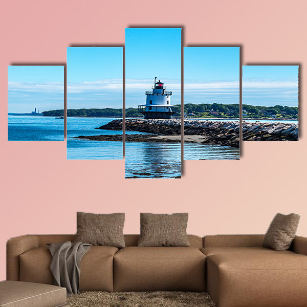 Sparkplug lighthouse in South Portland, main shipping Multi panel canvas wall art.