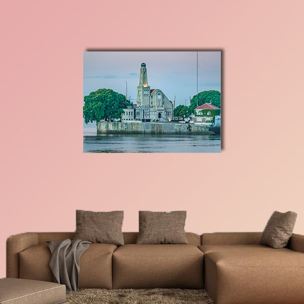 Old style buildings located at border in Argentina multi panel canvas wall art
