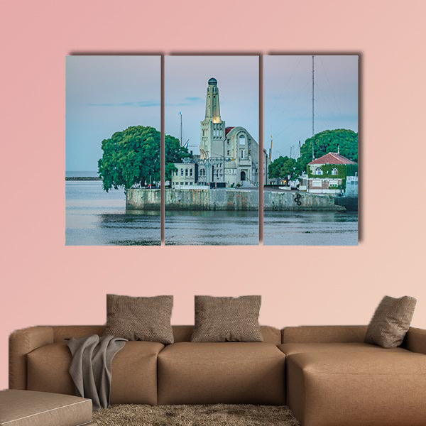 Old style buildings located at border in Argentina multi panel canvas wall art