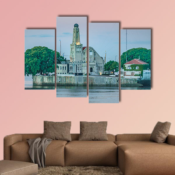 Old style buildings located at border in Argentina multi panel canvas wall art