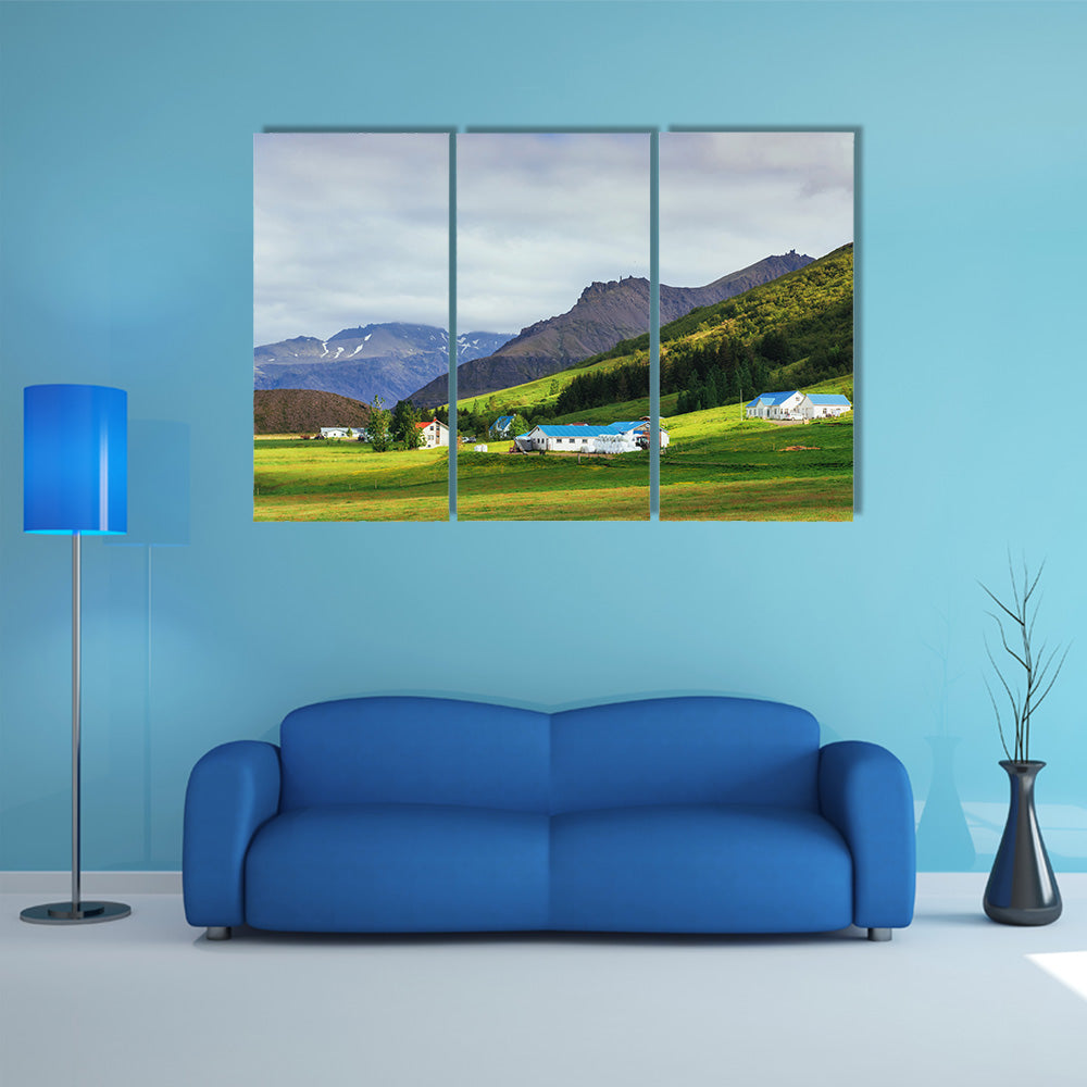 The beautiful landscape of mountains and rivers in Iceland multi panel canvas wall art