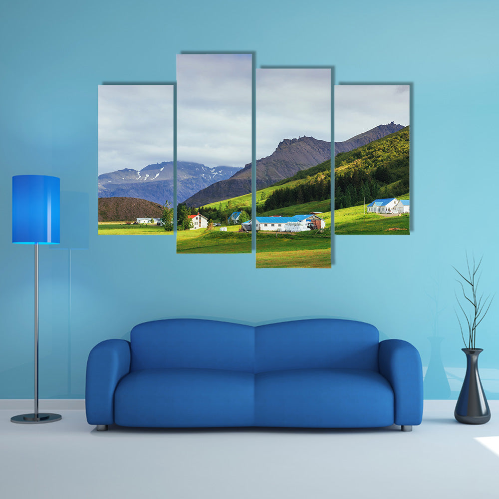The beautiful landscape of mountains and rivers in Iceland multi panel canvas wall art
