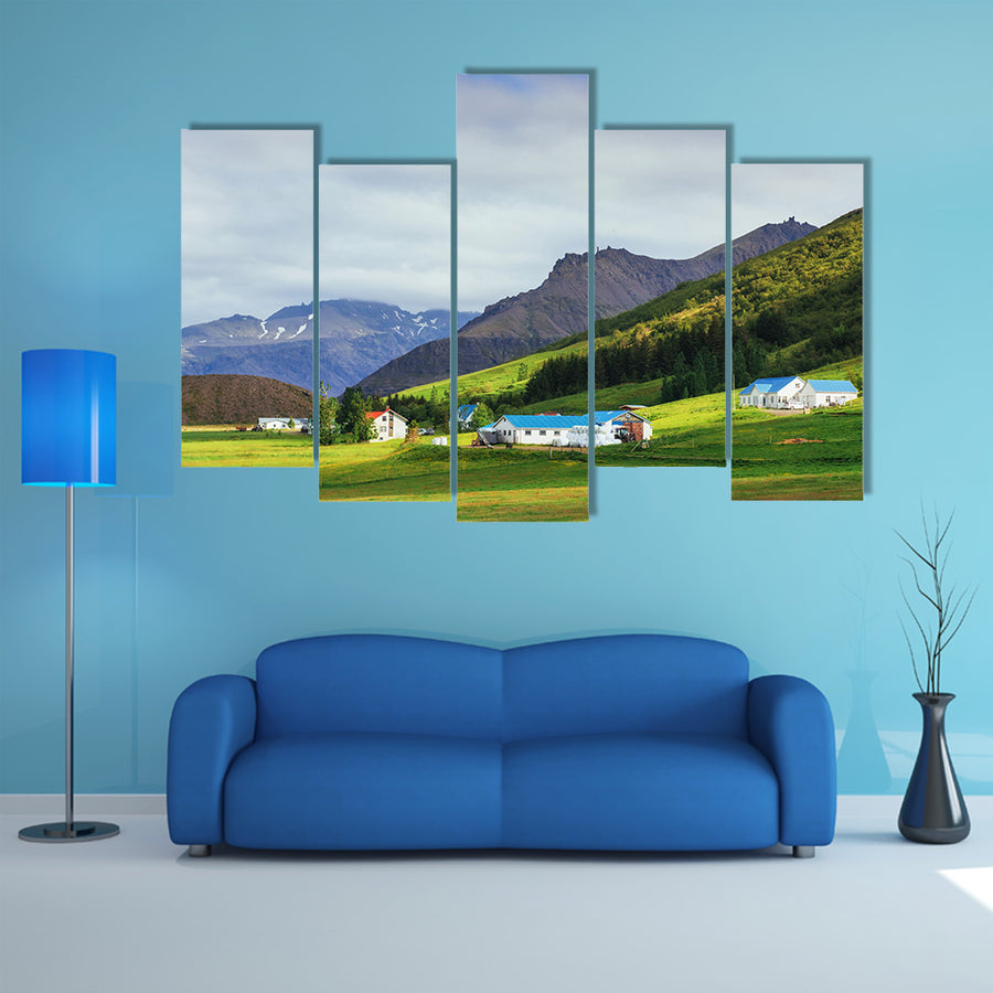 The beautiful landscape of mountains and rivers in Iceland multi panel canvas wall art
