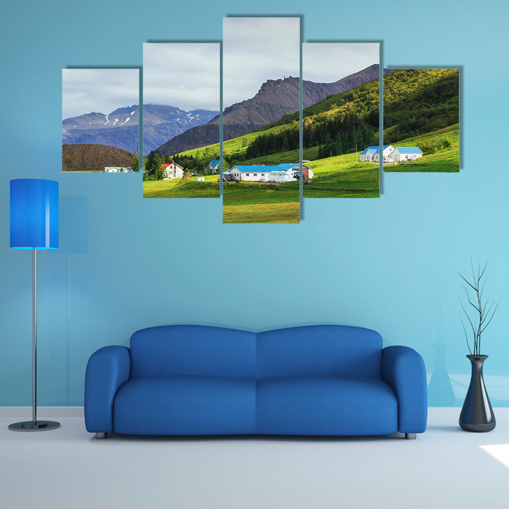 The beautiful landscape of mountains and rivers in Iceland multi panel canvas wall art