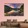 Sunset at Trillium Lake with Mount Hood in Oregon multi panel canvas wall art