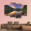 Sunset at Trillium Lake with Mount Hood in Oregon multi panel canvas wall art