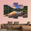 Sunset at Trillium Lake with Mount Hood in Oregon multi panel canvas wall art