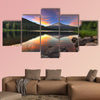 Sunset at Trillium Lake with Mount Hood in Oregon multi panel canvas wall art