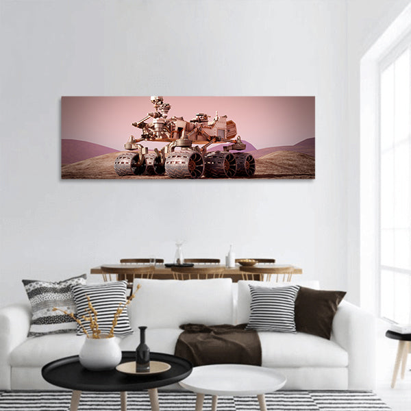 Mars rover on the Mars panoramic canvas wall art
