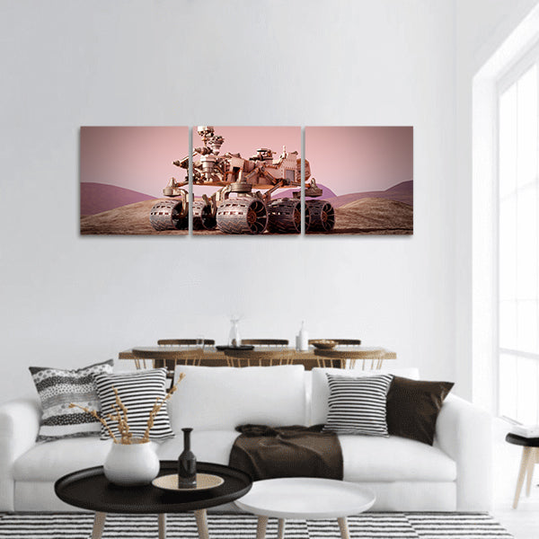 Mars rover on the Mars panoramic canvas wall art