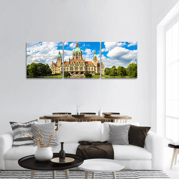 New City Hall in Hannover, Germany panoramic canvas wall art