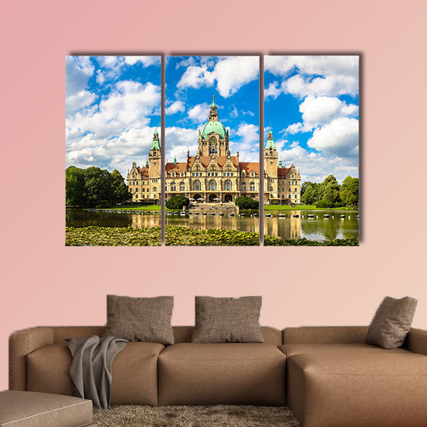 Panorama of New City Hall in Hannover in a Germany wall art