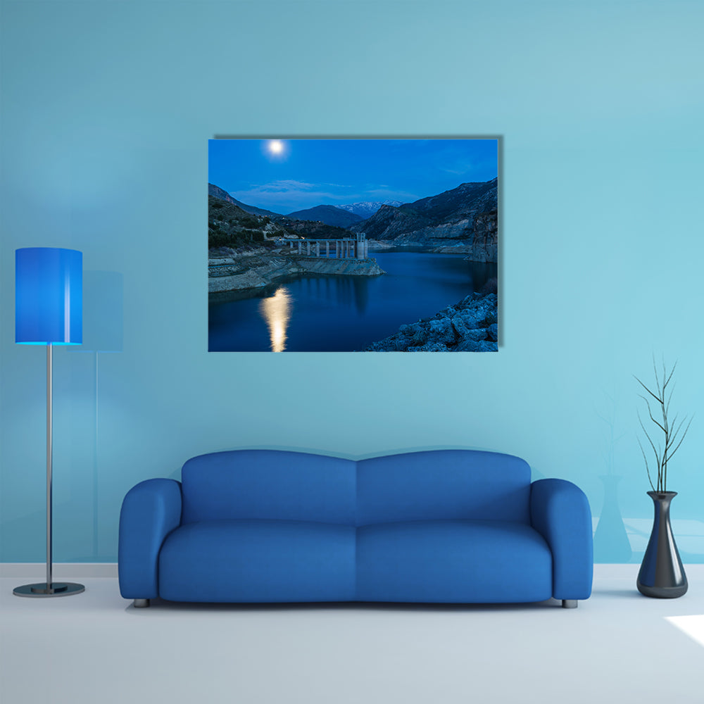 Embalse de Canales in Granada, Spain at evening multi panel canvas wall art