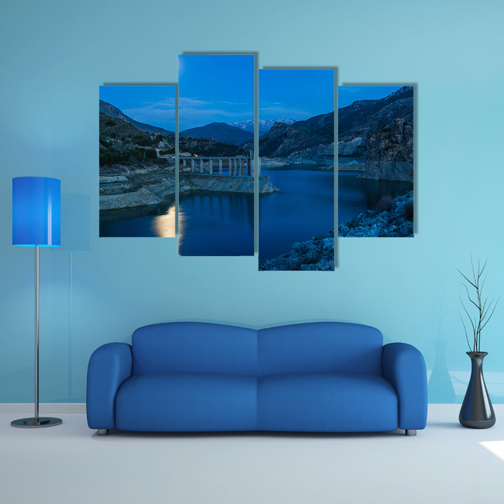 Embalse de Canales in Granada, Spain at evening multi panel canvas wall art