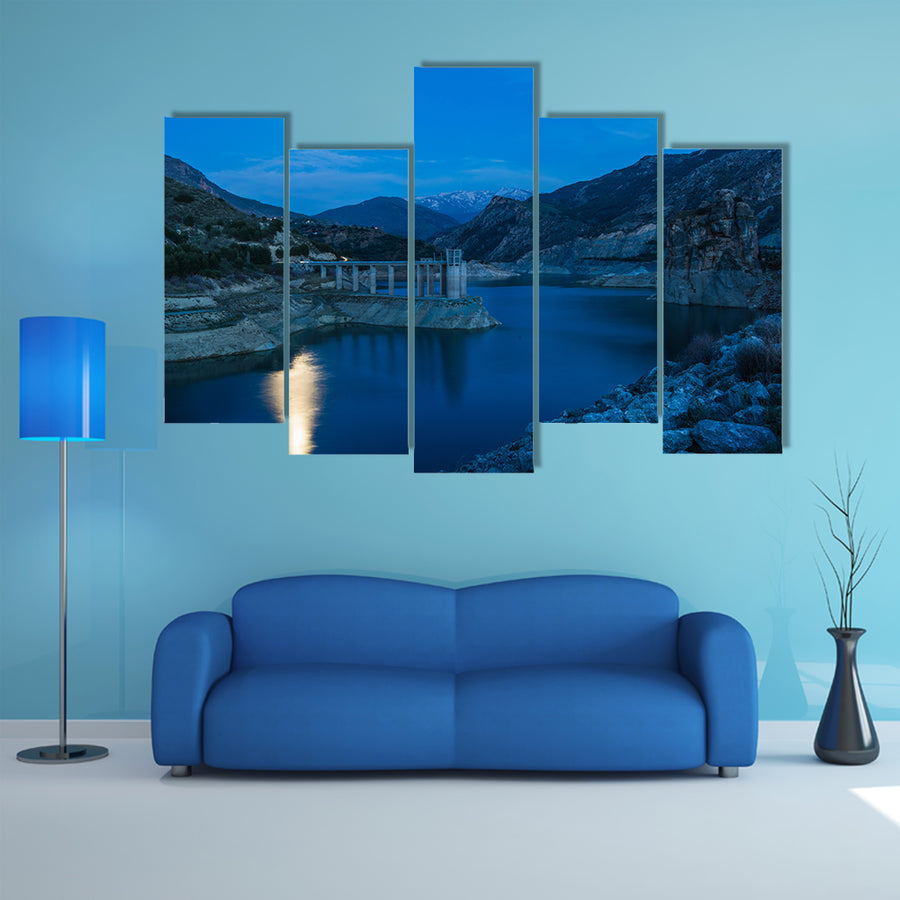 Embalse de Canales in Granada, Spain at evening multi panel canvas wall art