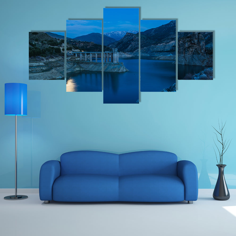 Embalse de Canales in Granada, Spain at evening multi panel canvas wall art