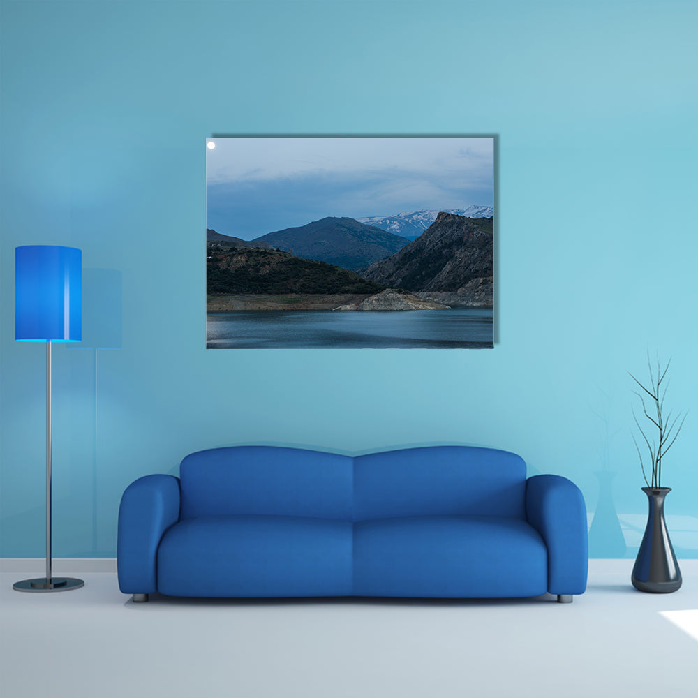 Snow on top peak in Sierra Nevada, Spain multi panel canvas wall art