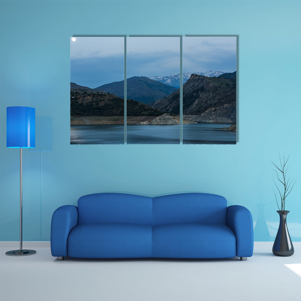 Snow on top peak in Sierra Nevada, Spain multi panel canvas wall art
