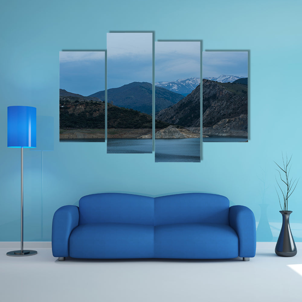 Snow on top peak in Sierra Nevada, Spain multi panel canvas wall art