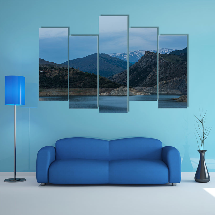 Snow on top peak in Sierra Nevada, Spain multi panel canvas wall art