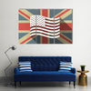 United Kingdom flag with the Unites States of America waving in the air Multi panel canvas wall art