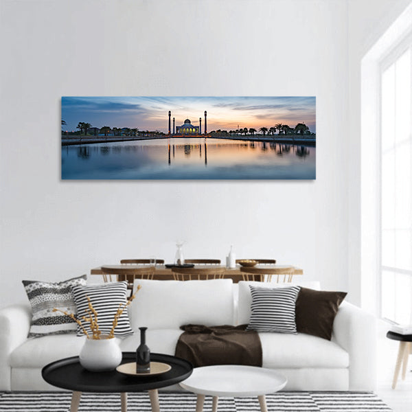 Central mosque panoramic canvas wall art