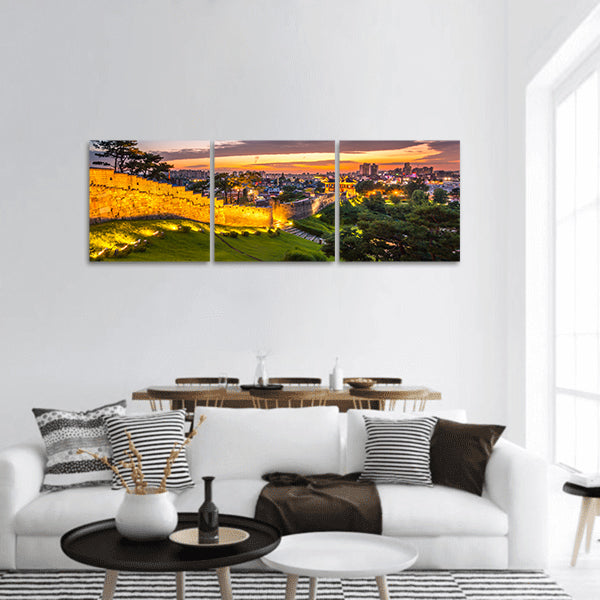 Korea Architecture landscape at Hwaseong Fortress , panoramic canvas wall art