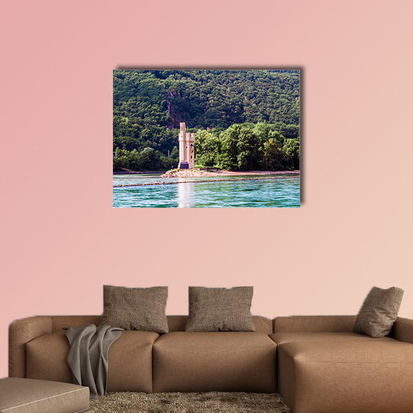 The Mouse Tower (Mauseturm) is a stone tower on a small island wall art