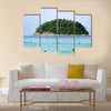 Island near the beach in the ocean Multi Panel Canvas Wall Art