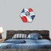 Dominican Republic flag hexagonal canvas wall art