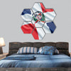 Dominican Republic flag hexagonal canvas wall art