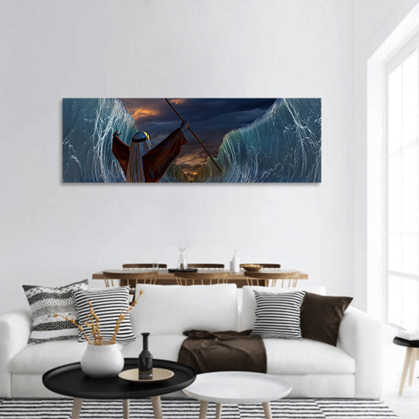 Moses Exodus Route Crossing the red sea escape Israelites panoramic canvas wall art