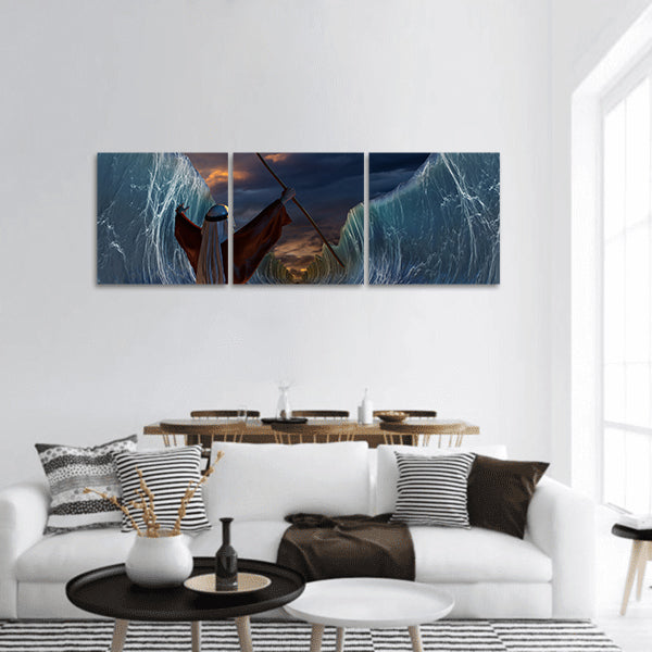 Moses Exodus Route Crossing the red sea escape Israelites panoramic canvas wall art